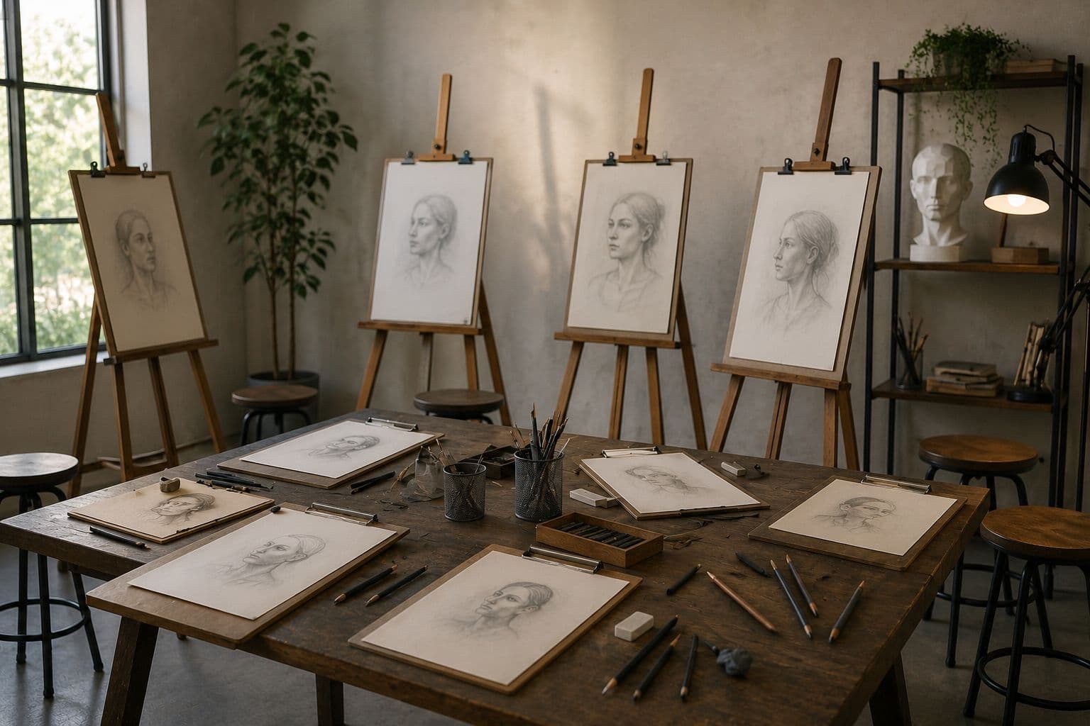 الباحة:رسم البورتريه _ ورشة جماعية تفاعلية 